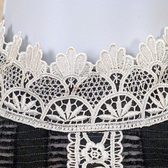 Jaspal Whimsigoth Blouse Lace Witchy Highneck Goth Semi Sheer XS Coquette - Picture 4 of 10